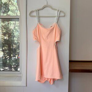 New Free People Movement One More Serve Skortsie Dress Coral Orange White  XL